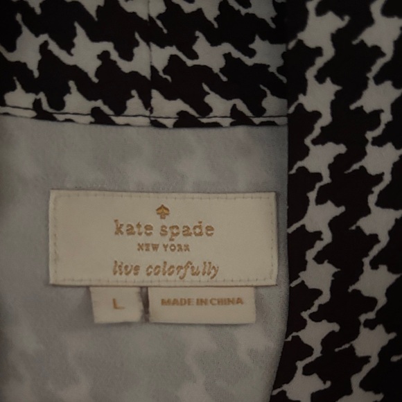kate spade Black and White Houndstooth Button Down Shirt - Picture 2 of 2